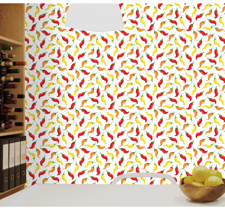 벽지 텍스처 자연 칠리 고추 패턴 - TenStickers