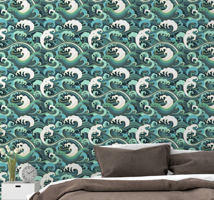 벽지 텍스처 자연 우아한 바다 물결 - TenStickers