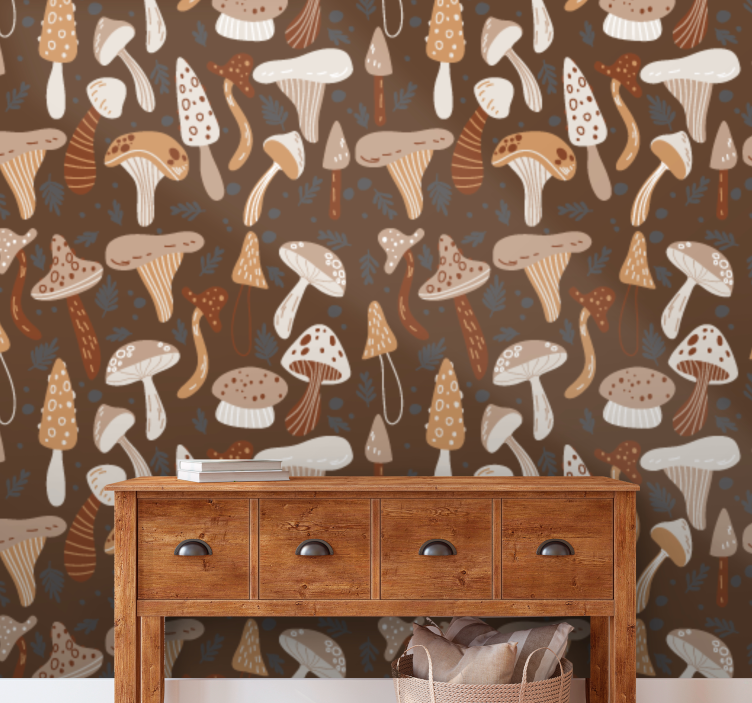 벽지 텍스처 자연 버섯 메들리 - TenStickers