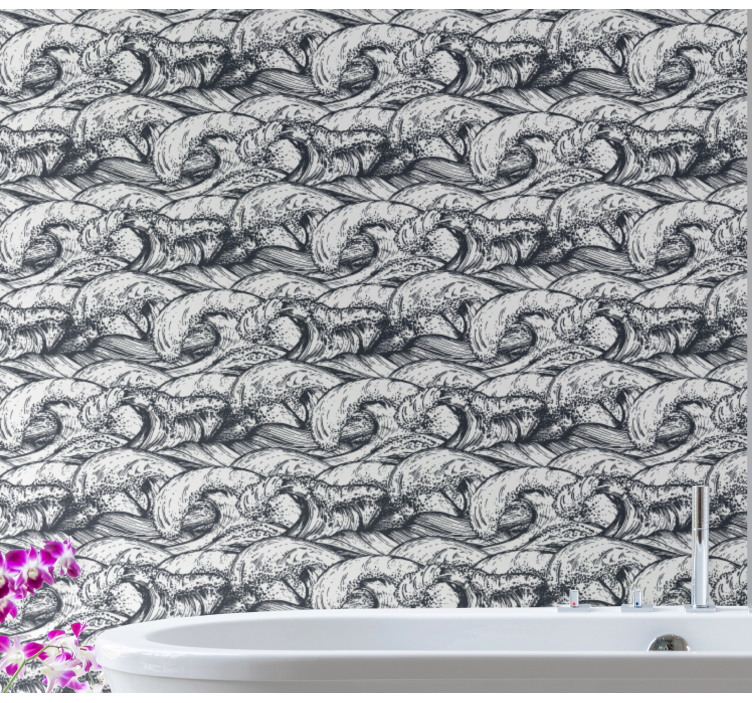 벽지 텍스처 자연 바다의 파도 패턴 - TenStickers