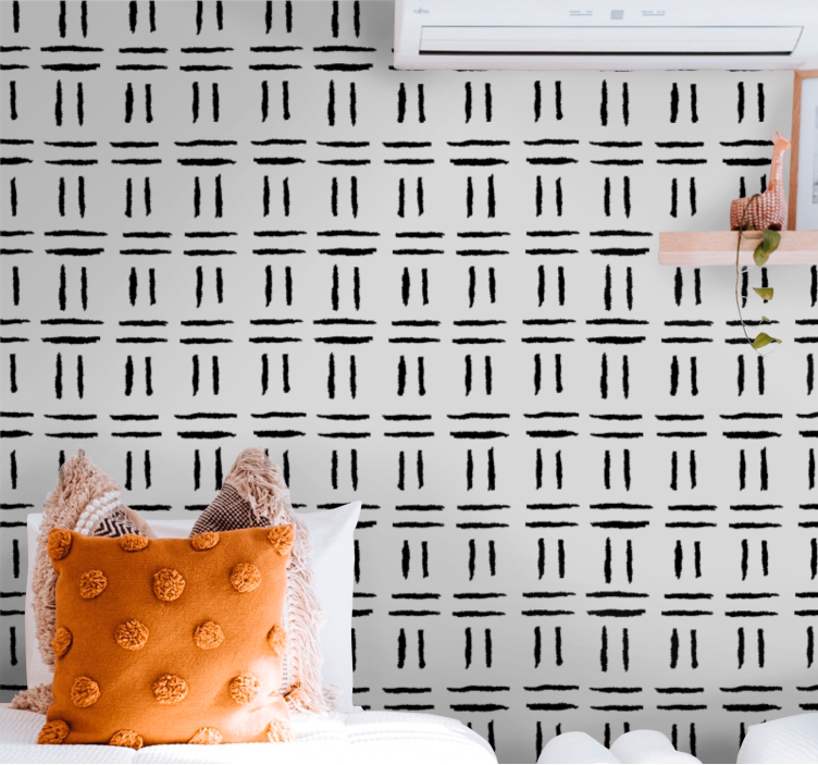 북유럽 벽지 기하학적 선 구성 - TenStickers