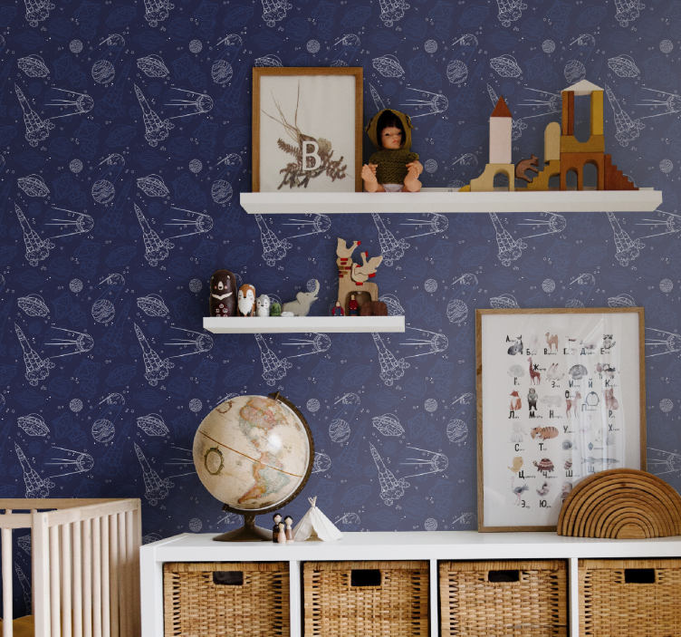 보육 벽지 로켓 우주 모험 - TenStickers