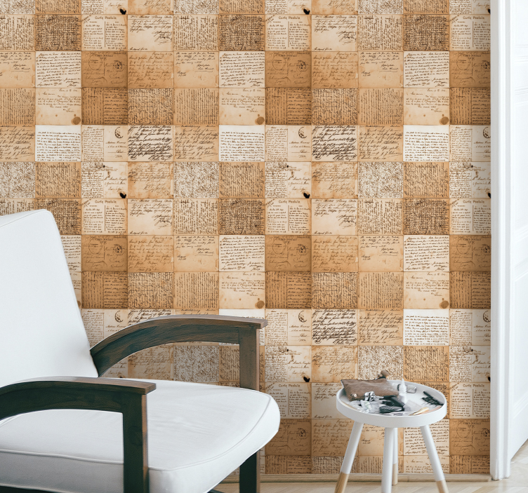 오래 된 논문 빈티지 벽지 - TenStickers