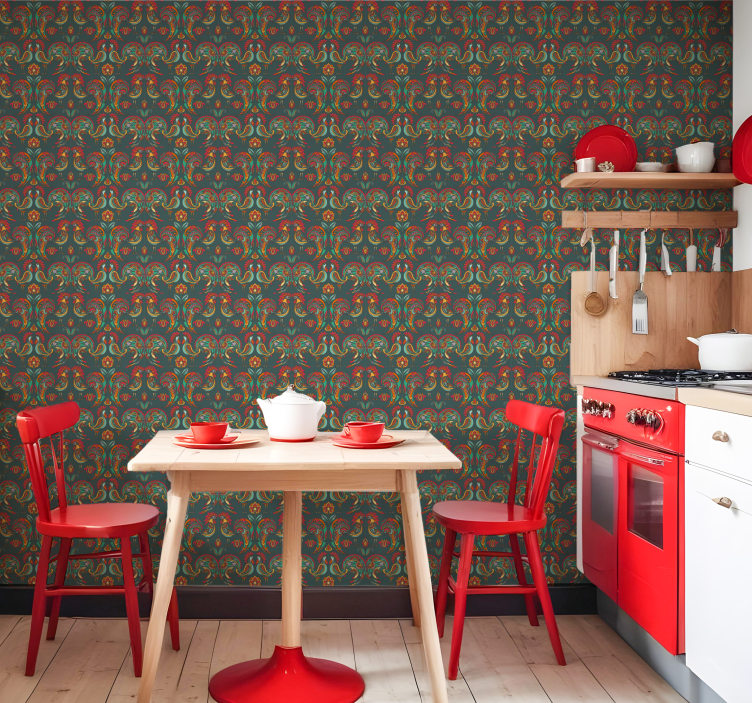 장식용 벽지 바로크 장식 패턴 - TenStickers