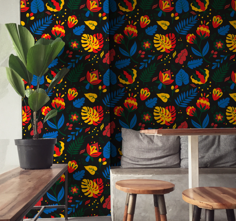 장식용 벽지 꽃잎 패턴 - TenStickers