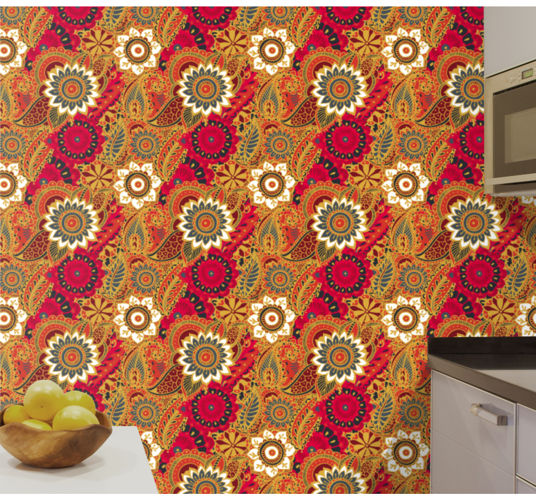 장식용 벽지 만다라에서 영감을 얻은 - TenStickers