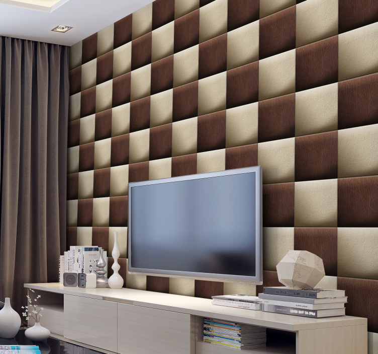 패턴 벽지-초콜릿 체스 판 - TenStickers