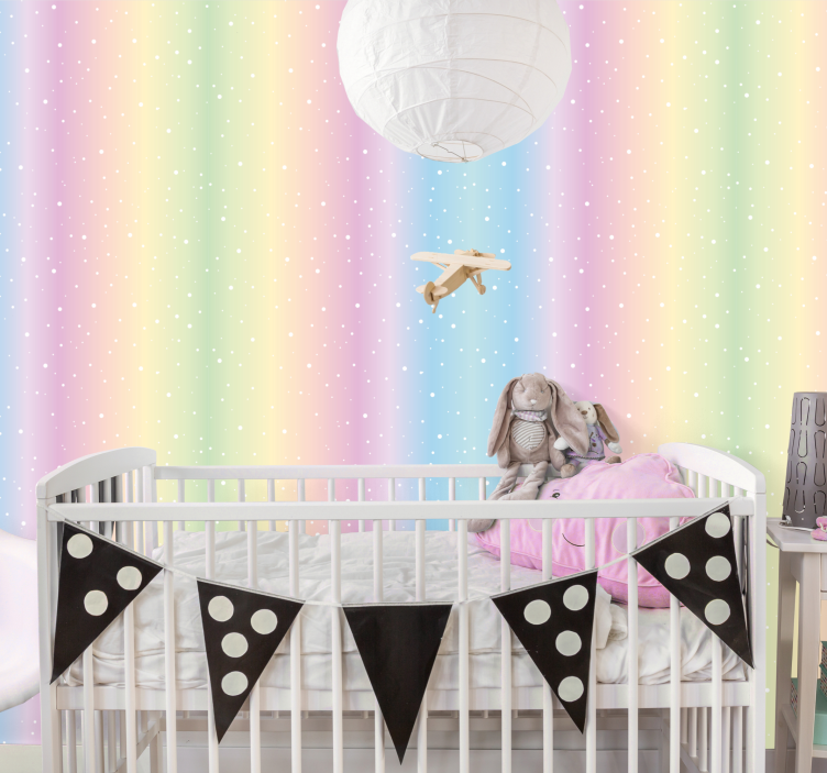 폴카 도트 아기 색상 어린이 배경 - TenStickers