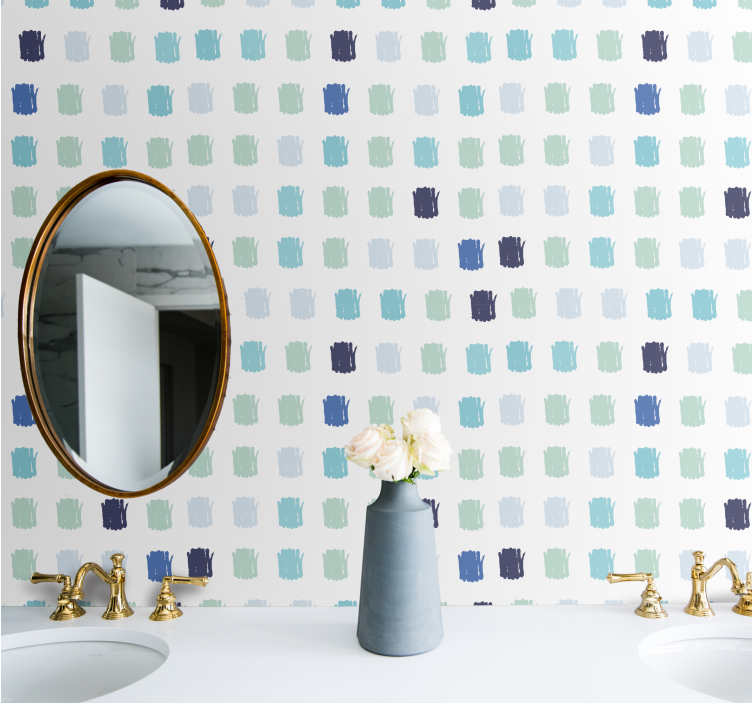 폴카 도트 벽지 붓터치 도트 - TenStickers