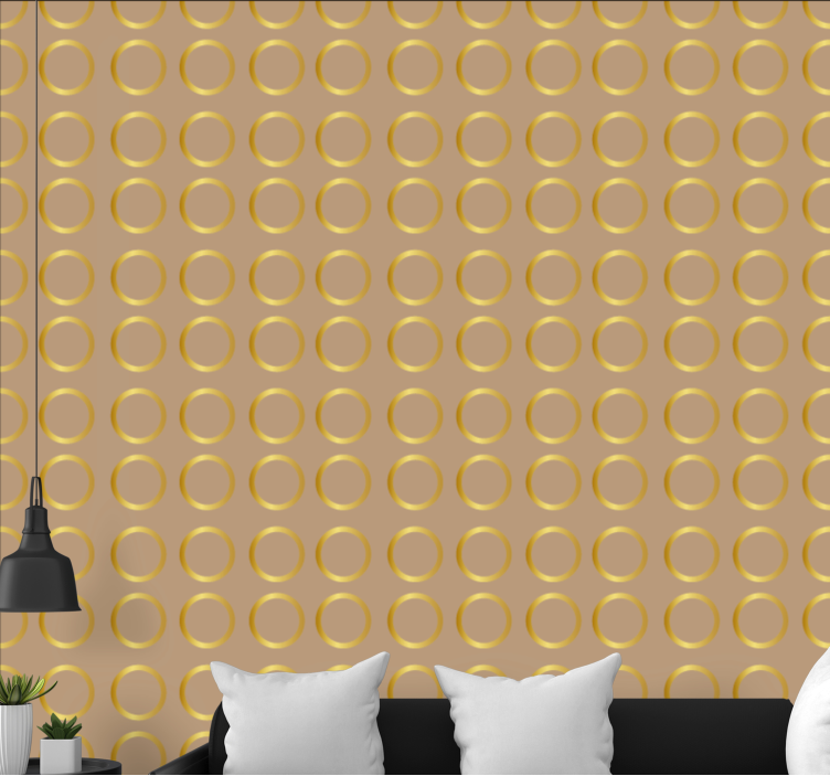 폴카 도트 벽지 우아한 원형 패턴 - TenStickers
