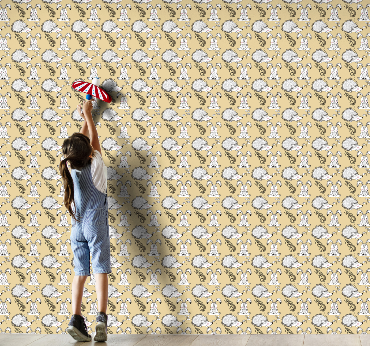 고슴도치와 토끼 벽지 - TenStickers