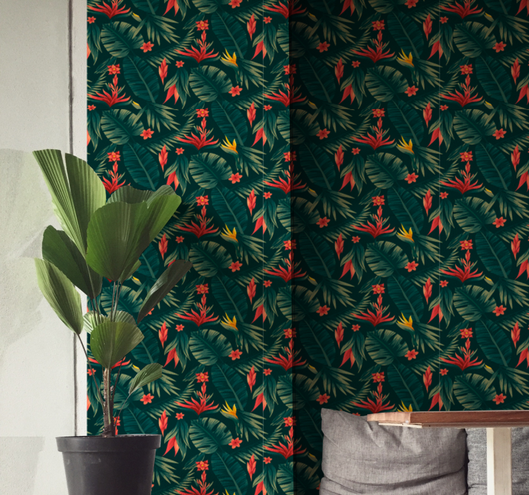 벽지 텍스처 자연 열대 식물 - TenStickers