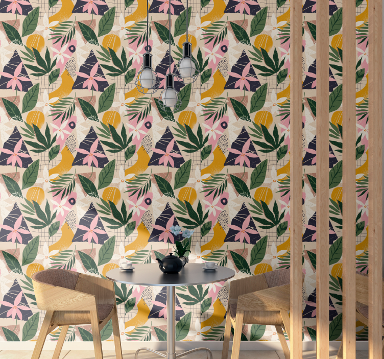 벽지 텍스처 자연 열대 식물 패턴 - TenStickers