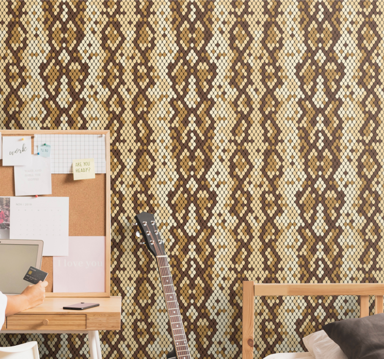 뱀 피부 패턴 현대 벽지 - TenStickers