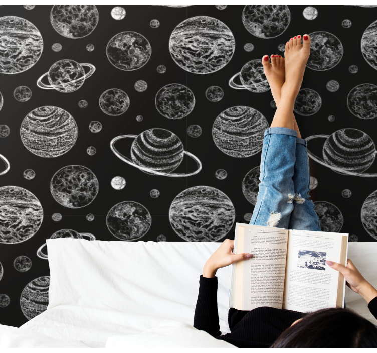 별이 있는 벽지 천체 탐험 - TenStickers