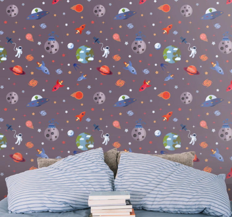 별이 있는 벽지 우주 모험 테마 - TenStickers