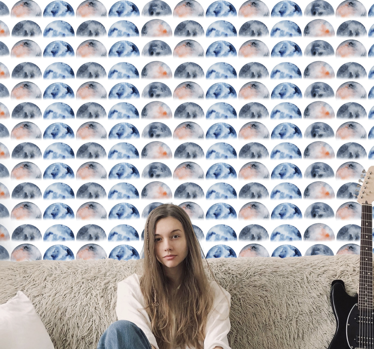 별이 있는 벽지 천상의 초승달 - TenStickers