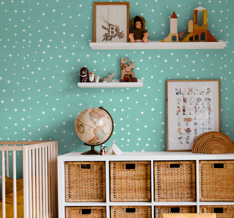 별이 있는 벽지 별이 빛나는 패턴 - TenStickers