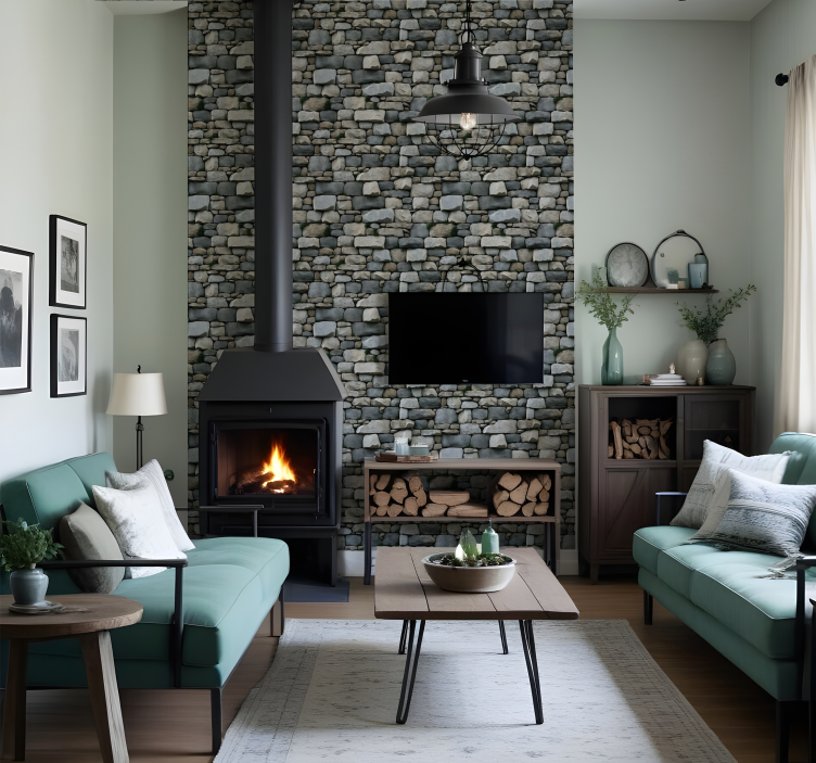 돌 효과 벽지 현실적인 패턴 - TenStickers