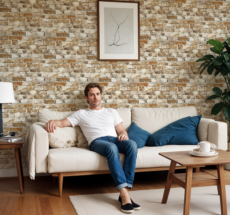 돌 효과 벽지 마모된 소재 - TenStickers