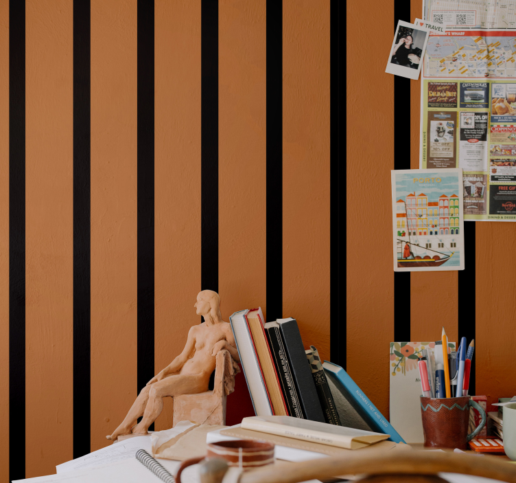 줄무늬 벽지 스트라이프 디자인 - TenStickers