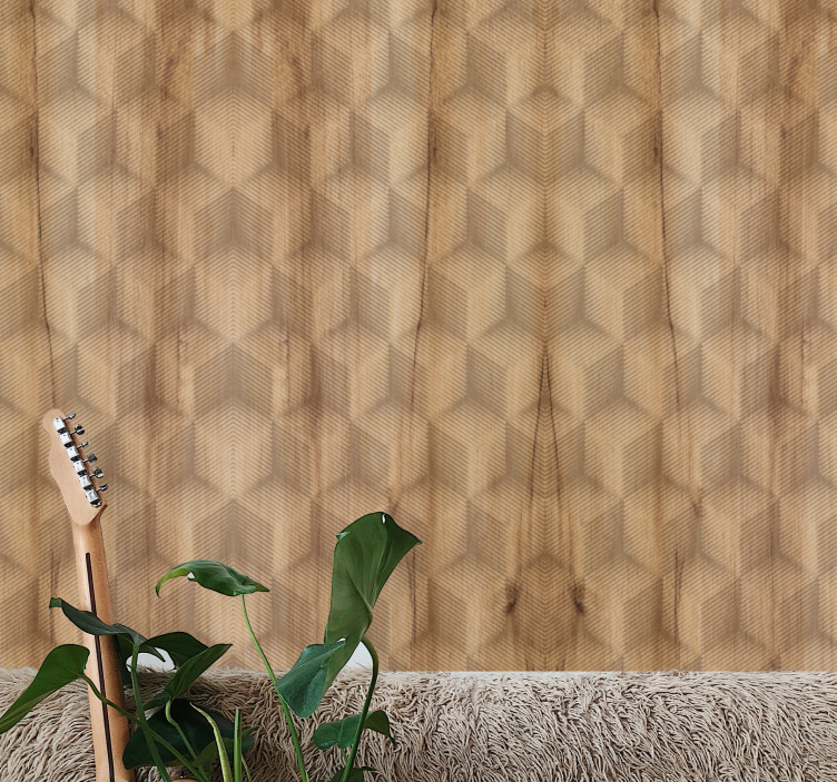 다른 질감 벽지 3d 큐브 무늬 - TenStickers