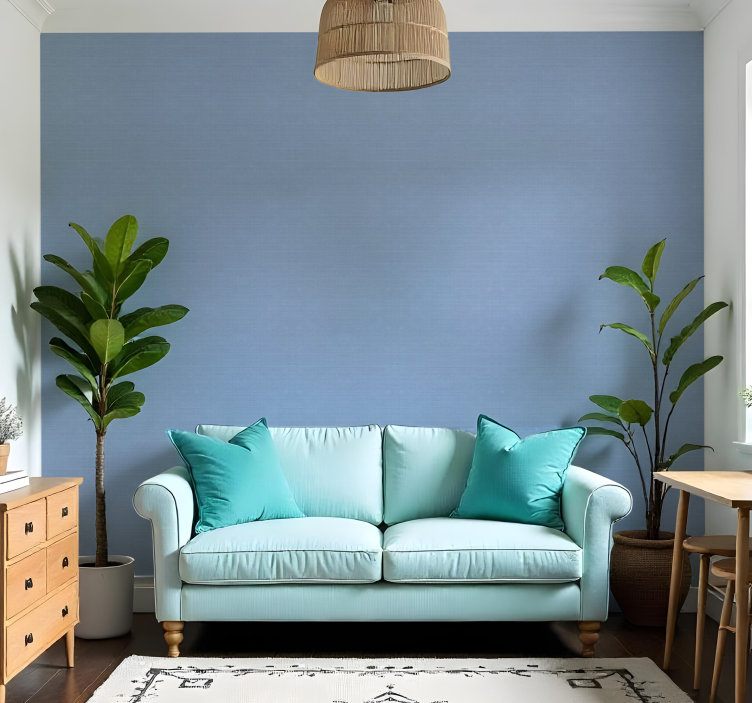 다른 질감 벽지 얇은 파란색 황마 모티브 - TenStickers