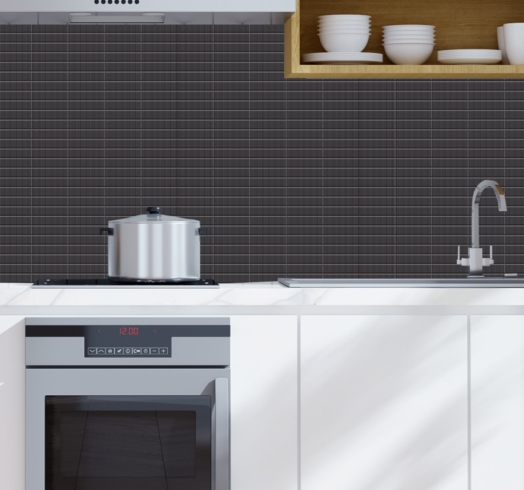 벽지 텍스처 타일 블랙 주방 모티프 텍스처 - TenStickers