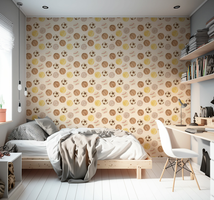 빈티지 공 패턴 빈티지 벽지 - TenStickers