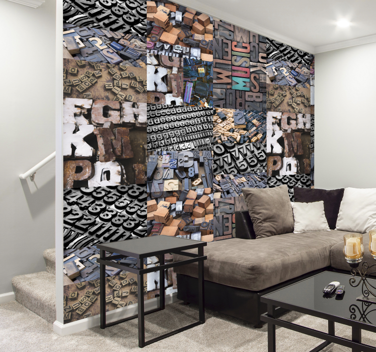 빈티지 편지 벽지 - TenStickers