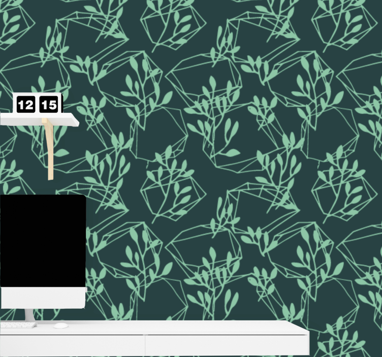 기하학적 벽지 기하학적 단풍 패턴 - TenStickers