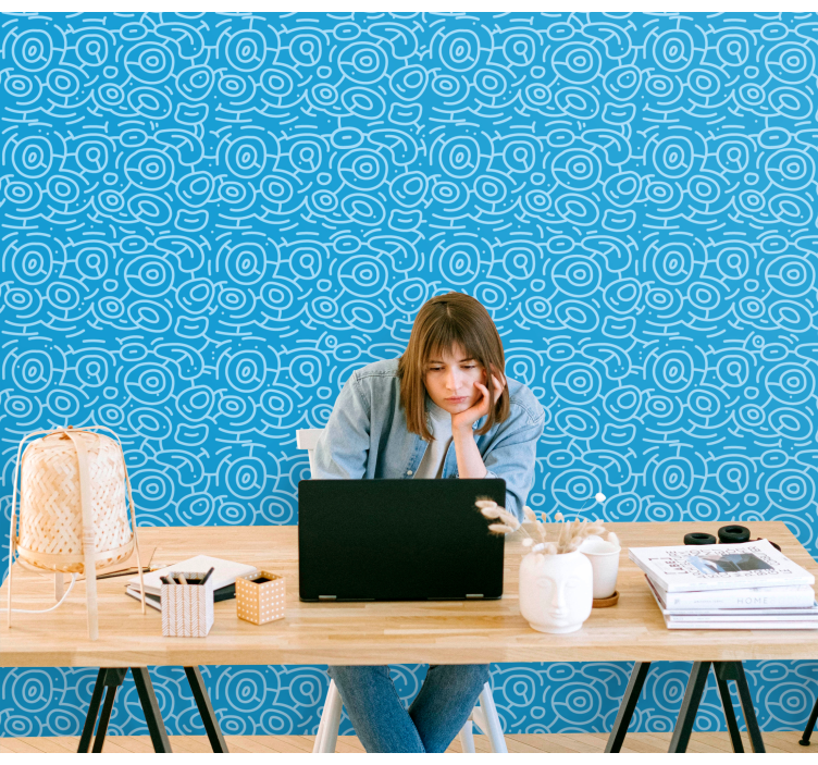 기하학적 벽지 나선형 기하학적 패턴 - TenStickers