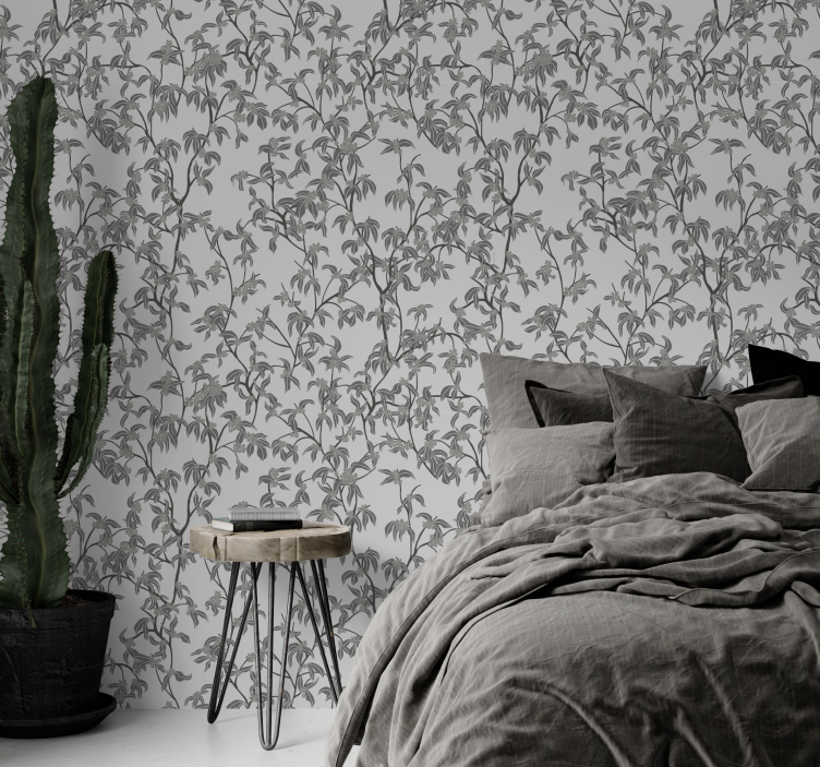 머리판용 벽지 미니멀리즘 나무 디자인 - TenStickers