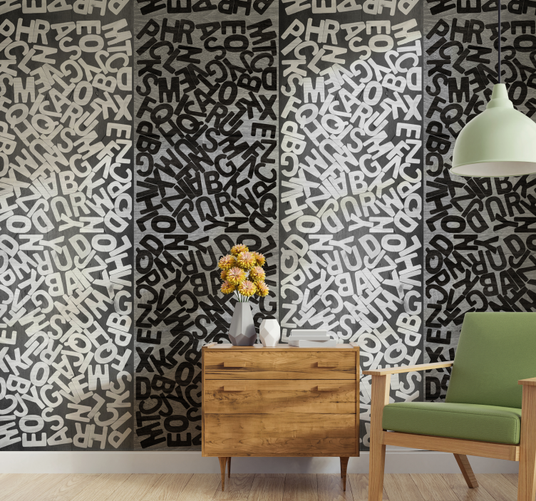 문자가 새겨진 벽지 알파벳 혼돈 - TenStickers
