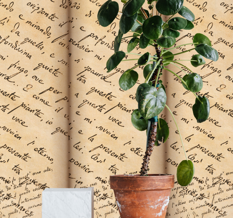 문자가 새겨진 벽지 필기체 모티브 - TenStickers