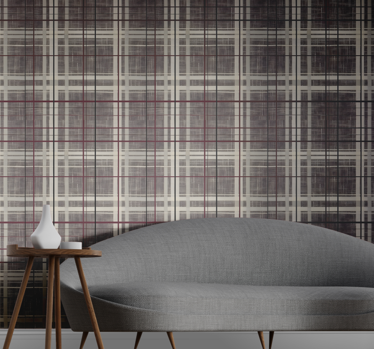 광장 벽지 스톤 효과 스코틀랜드 패턴 - TenStickers