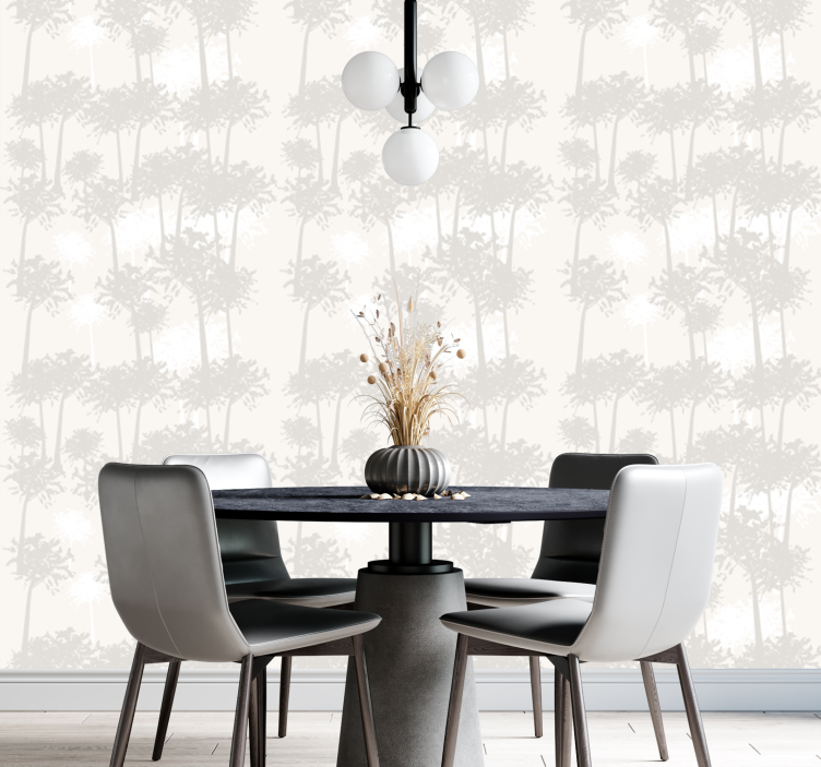 나무 벽지 실루엣 숲 - TenStickers