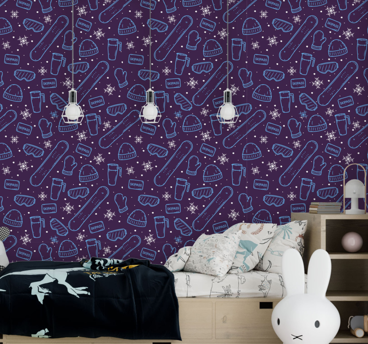 겨울 스포츠 낙서 십대 침실 벽지 - TenStickers