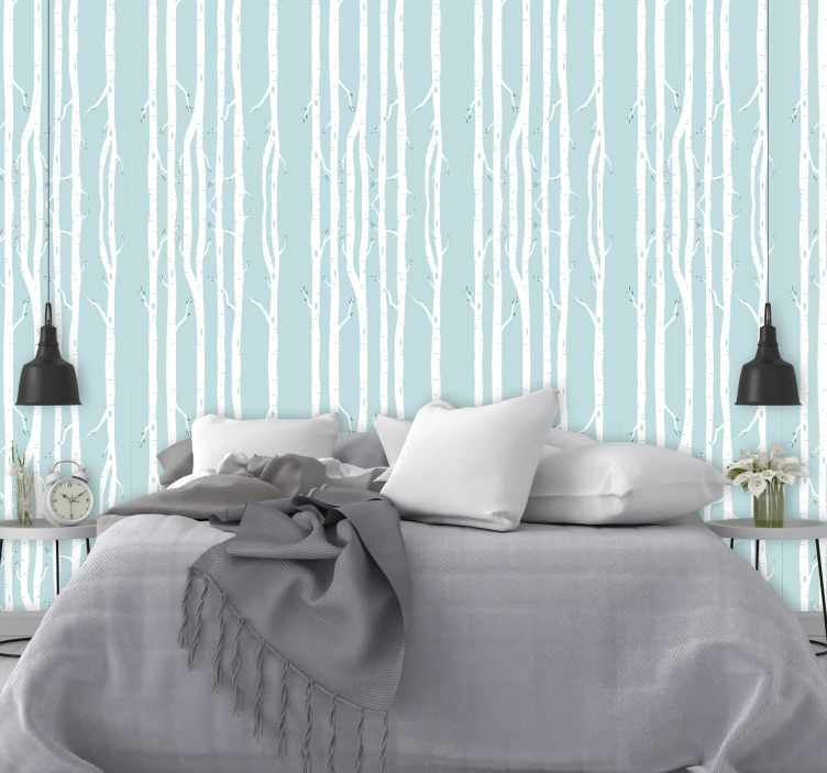 겨울 나무 벽지 - TenStickers